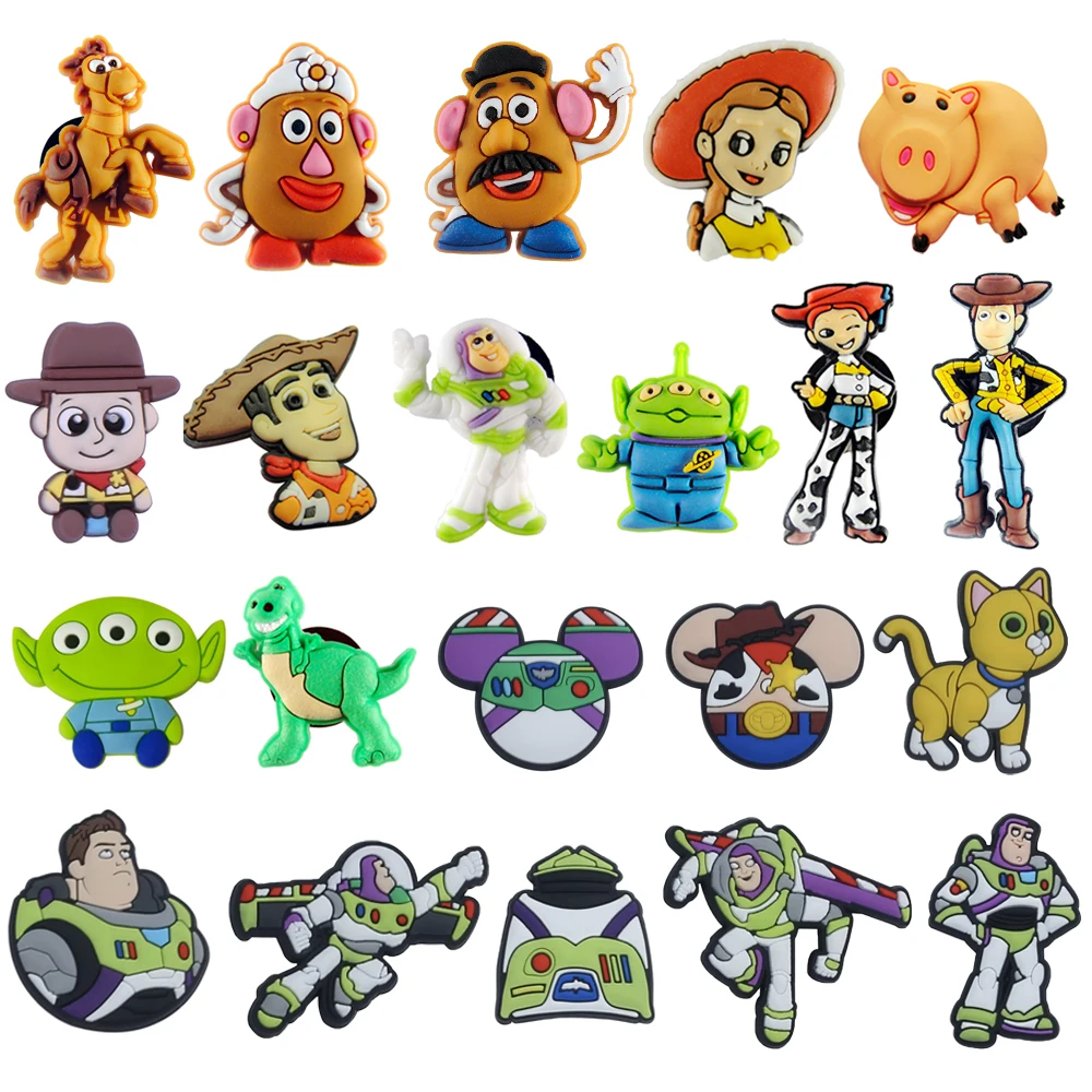 Top Trends: 1PCS Shoe Charms Toy Story DIY Cartoon Shoe Accessories Decoration Buckle Sandals Clogs Slippers Boys Girls X-mas Gift Wholesale Shoppable Styles