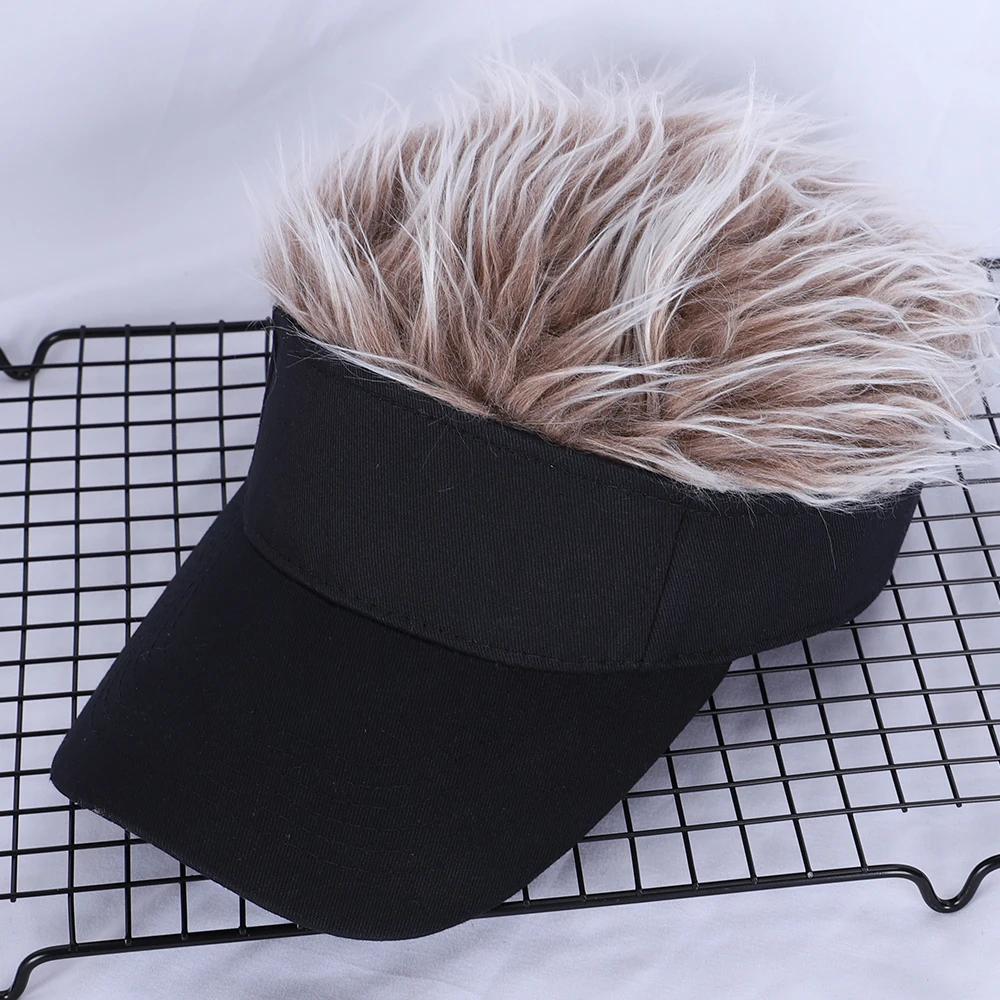 Top Trends: Golf Baseball Cap With Fake Flair Hair Cap Sun Visor Fun Toupee Hats Mens Womens Spiked Hairs Wig Hat Moto Gp Baseball Cap Shoppable Styles - Image 2