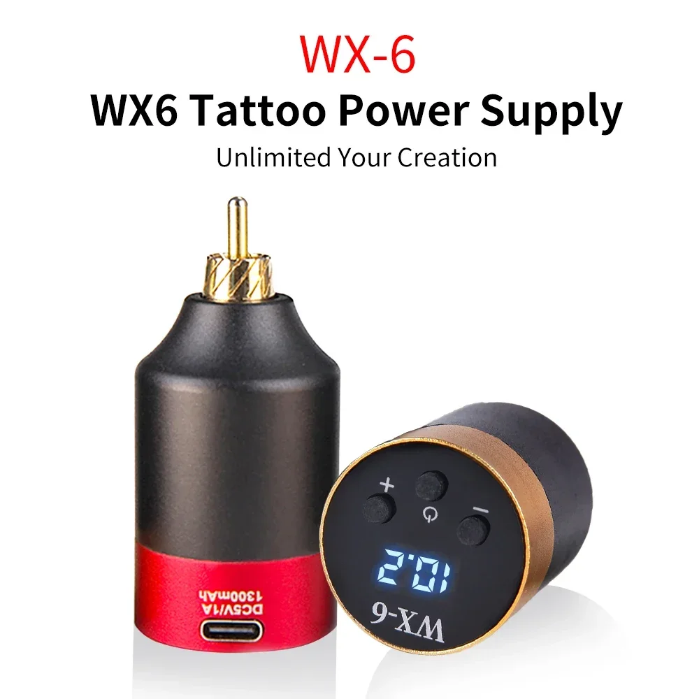 Top Trends: Mini Portable Wireless Tattoo Power Supply Profession RCA / DC Interface Fast Charging WX-6 Tattoo Batterry For Tattoo Pen Machine Shoppable Styles