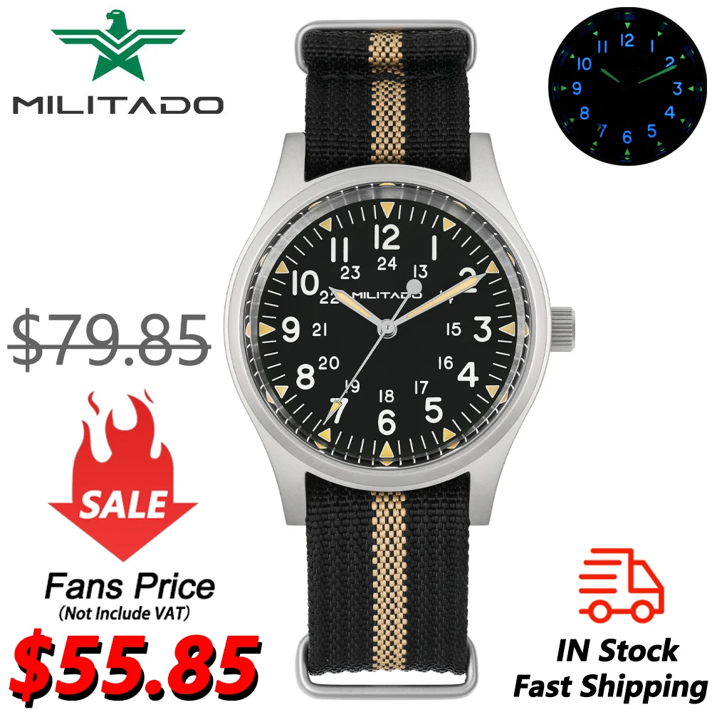 Top Trends: Militado ML02 Quartz Movement Watch 36mm Domed Sapphire Crystal Wristwatch Super Luminous 100m Waterproof Sport Watches PK RA03 Shoppable Styles