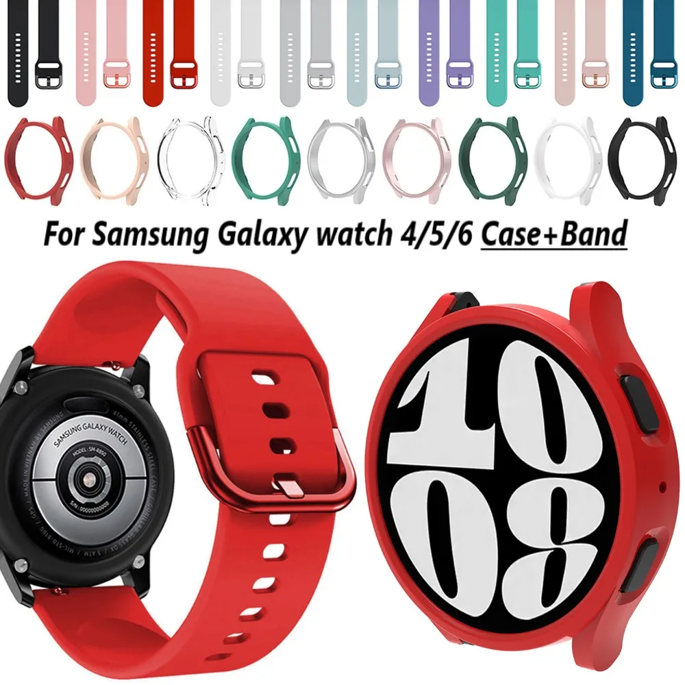 Top Trends: Case+ Band For Samsung Galaxy Watch 4 / 5 / 5Pro / 6 40mm 44mm 45mm PC Hollow Cover Protective Bumper Shell For Watch 4 / 6 Classic Strap Shoppable Styles