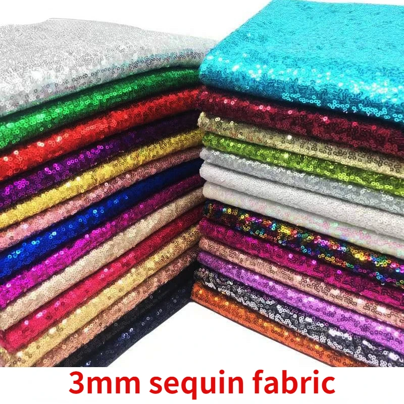 Top Trends: 135* 100cm Embroidery Sequin Fabric Gold Silver Sparkly Fabric For Clothsing Making Party Women Dress One Piece Elegant Bright Shoppable Styles