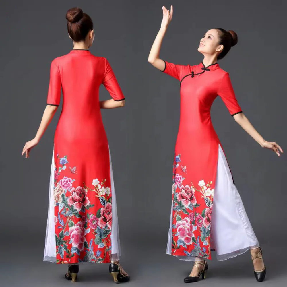 Top Trends: Red Ao Dai Co Phuc Viet Nam Long Cheongsam Evening Dress Chinese Style Party Qipao Oriental Womens Elegant Gowns Vestido S-5XL Shoppable Styles