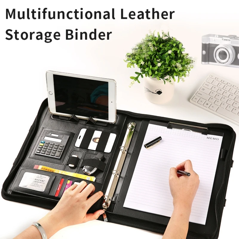 Top Trends: 2023 File Folder Storage Document Portfolio Bag Pu Leather Ring Premium Custom Logo Design Portfolio Shoppable Styles