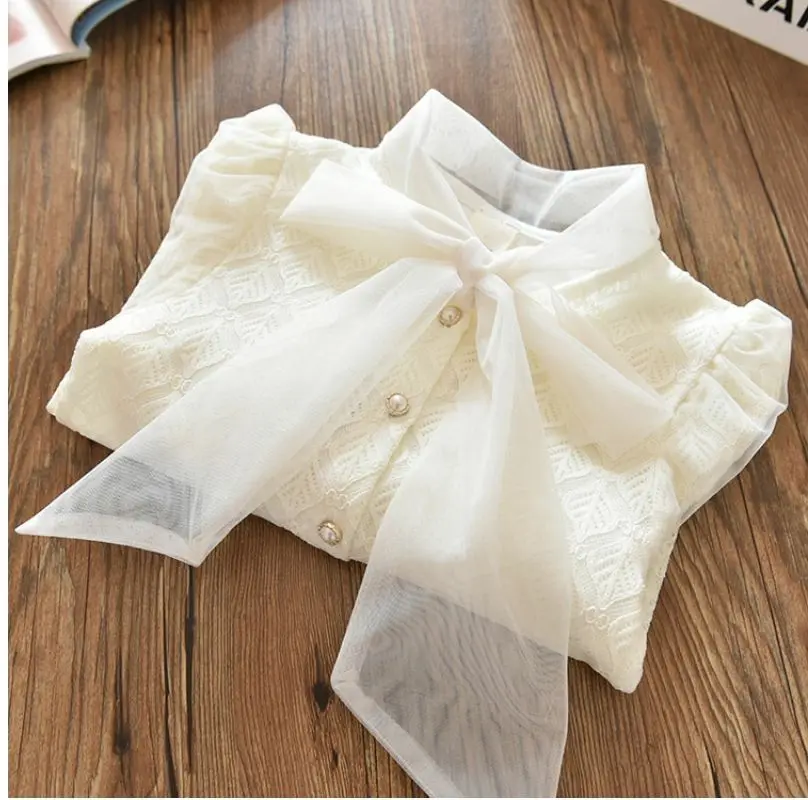 Top Trends: Teenage Girls&#039; Shirt 2023 New Medium And Big Children Spring And Autumn Thin Long Sleeve Shirt Girls&#039; Baby Bow Princess Shirt Shoppable Styles