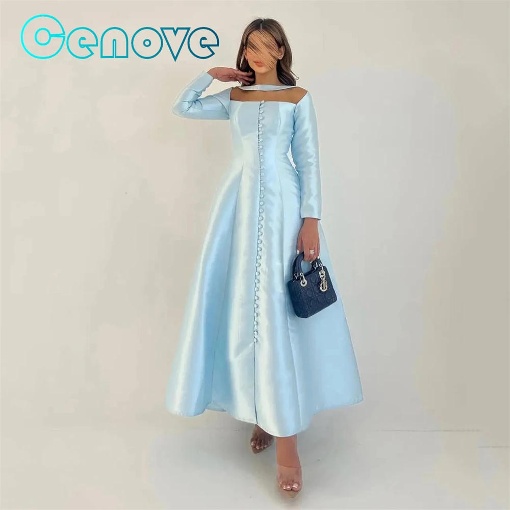 Top Trends: Cenove A-Line Off The Shoulder Neckline Prom Dress Long Sleeves With Ankle Length Evening Elegant Party Dress For Women2023 Shoppable Styles