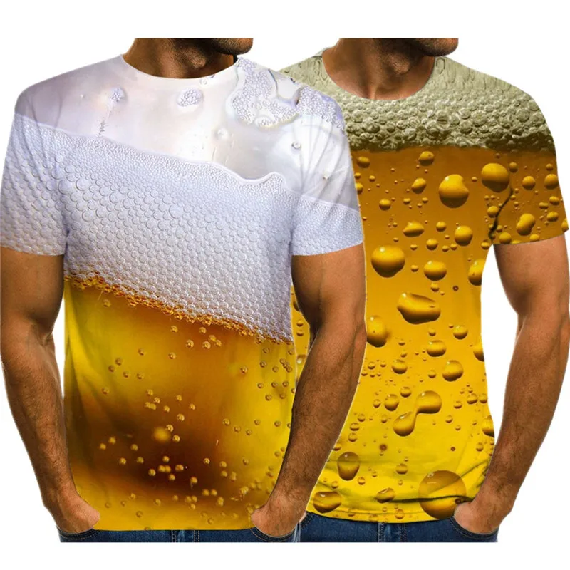 Top Trends: New Beer 3D Printed T Shirt Men Funny Novelty T-shirt O-neck Short Sleeve Tops 2023 Summer Unisex Fashion Street Outfit Clothing Shoppable Styles