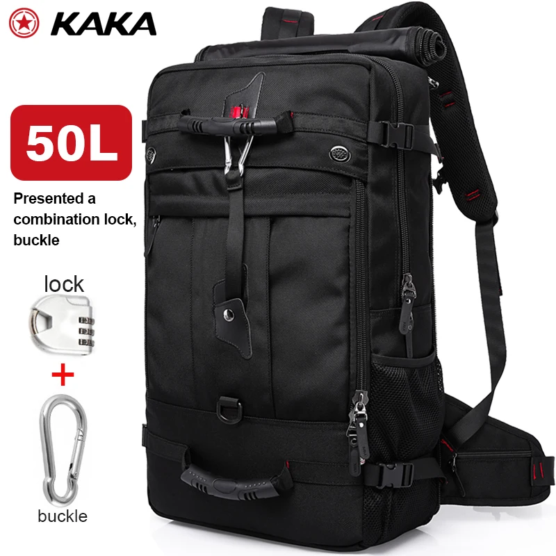 Top Trends: KAKA Large Capacity Outdoor Mountaineering Laptop Backpack 50L Waterproof Oxford Cloth Men's Backpack Shoppable Styles