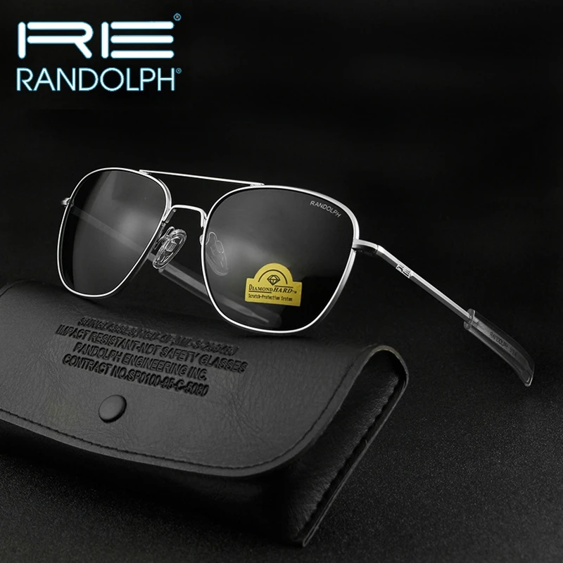 Top Trends: RANDOLPH RE Sunglasses Men American Army Military Aviation Pilot Sun Glasses AGX Tempered Glass Lens Woman Luxury Brand Vintage Shoppable Styles