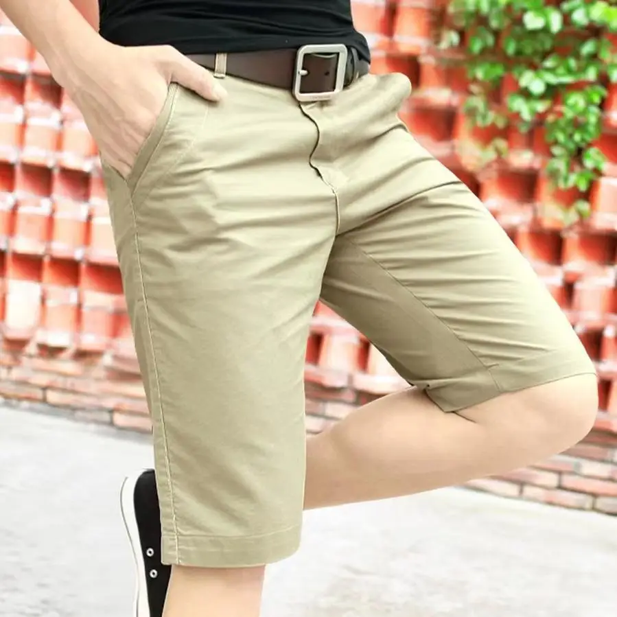 Top Trends: Man Short Summer 100% Cotton Solid Shorts Male Quality Casual Business Social Bermuda Men Shorts Hombre Half Pants Shoppable Styles