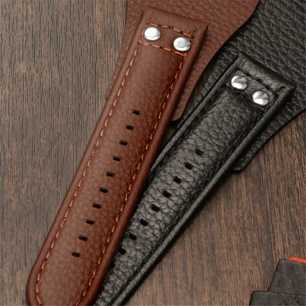 Top Trends: Genuine Leather Watchband 22mm Strap With Mat For Fossil CH2891 CH2565 CH2564 CH3051 Watch Band Handmade Mens Leather Bracelet Shoppable Styles - Image 5