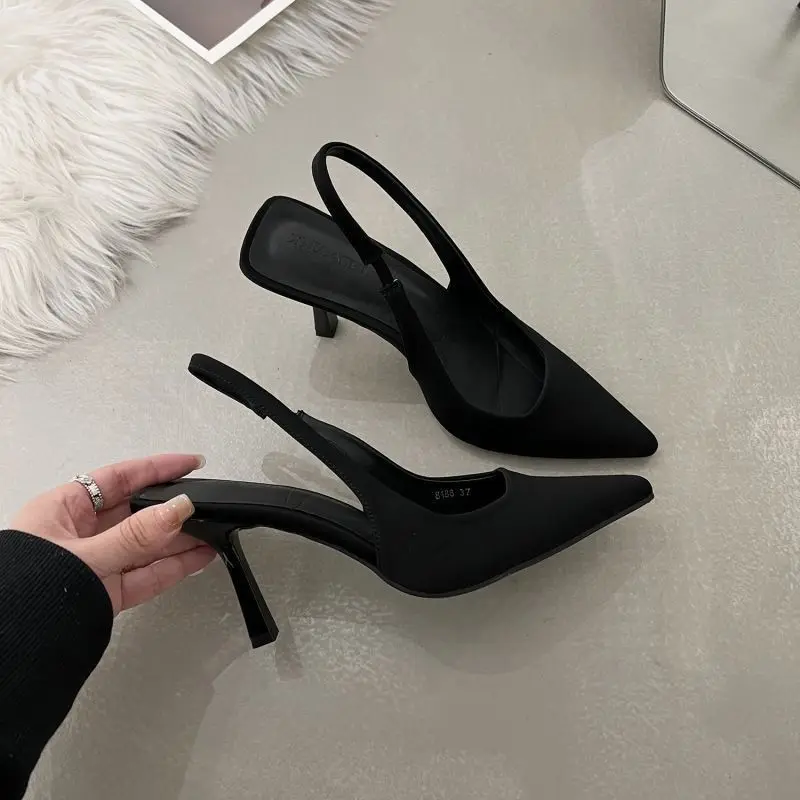 Top Trends: Summer New 2023 Sandal Woman Small Stiletto Heels Sexy Designer Sandals For Women Black Luxury Genuine Leather Red High Heeled Shoppable Styles