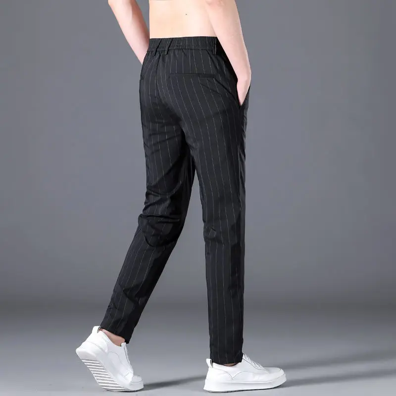 Top Trends: Spring Summer Men Thin Striped Business Suits Pants Streetwear Fashion Male Clothes Elastic Loose Casual Straight Trousers 28-38 Shoppable Styles - Image 6