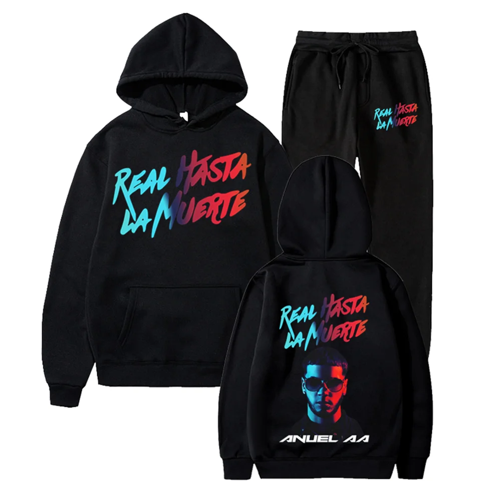 Top Trends: 2023 Anuel AA Printed Hoodies Set Sweatshirt Real Hasta La Muerte Casual Tracksuit Costume Men Women Clothing Anime New Hoodie Shoppable Styles