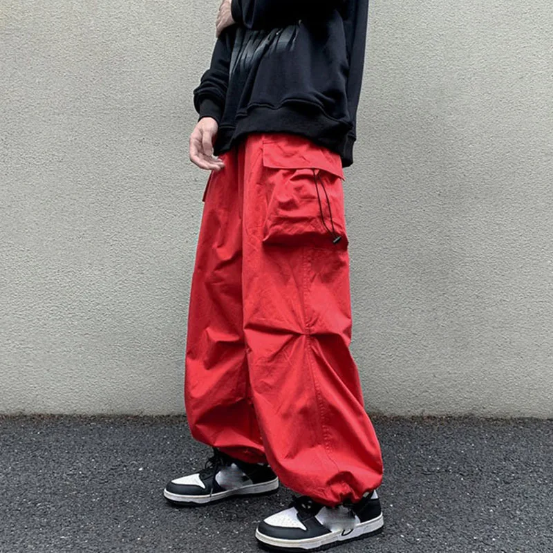 Top Trends: Men's Summer Streetwear Elastic Waist Y2K Baggy Cargo Pants Trousers Hip Hop Loose Women Wide Leg Pants Male Korean Shoppable Styles - Image 5