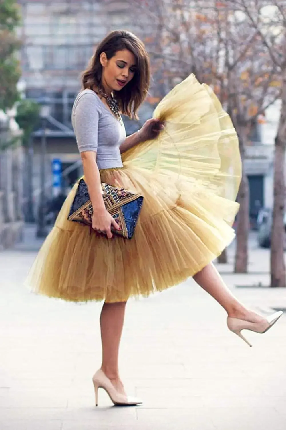 Top Trends: Tutu Tulle Petticoats Midi Knee Length Underskirt Tulle Party Prom Adult Flare Puffy Women Skirts Shoppable Styles - Image 5