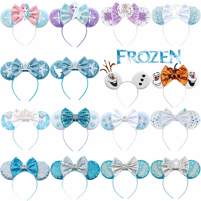 Top Trends: Disney Frozen Ear Headband Women Snowman Olaf Hairband For Girl Crown Bow Headwear Kids Anna Princess Elsa Hair Accessories Gift Shoppable Styles