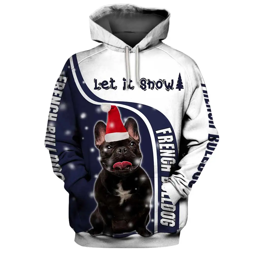 Top Trends: Christmas Let It Snow French Bulldog / Boston Terrier 3D Printed Hoodies Women For Men Pullovers Street Tracksuit Love Dog Gift Shoppable Styles