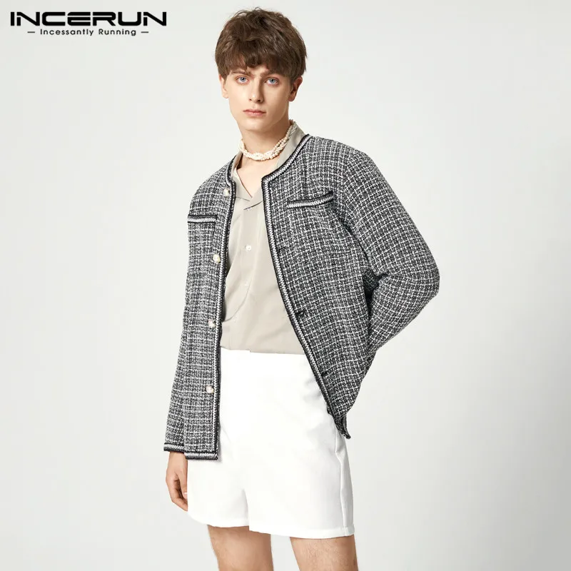 Top Trends: INCERUN Tops 2023 American Style New Men&#039;s Short Knitting Pocket Jackets Casual Streetwear Male Long Sleeve Cardigan Coats S-5XL Shoppable Styles