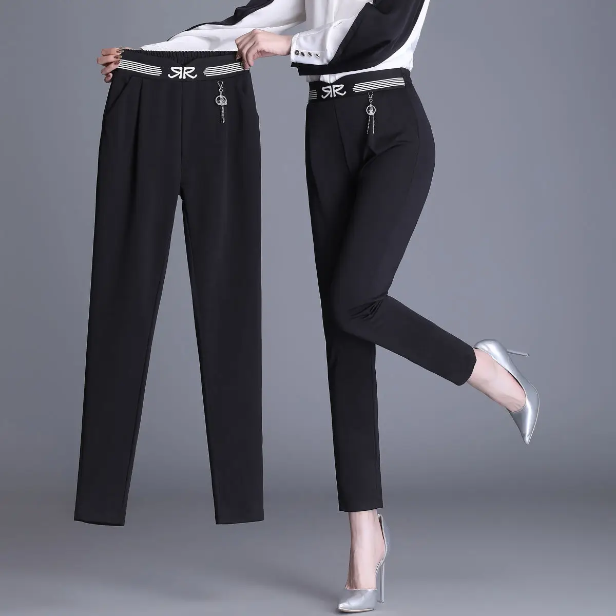 Top Trends: Korean Woman Clothing Fashion Black Suit Pants Spring Autumn New Elastic High Waist Slim Casual Pencil Straight Trousers 2023 Shoppable Styles