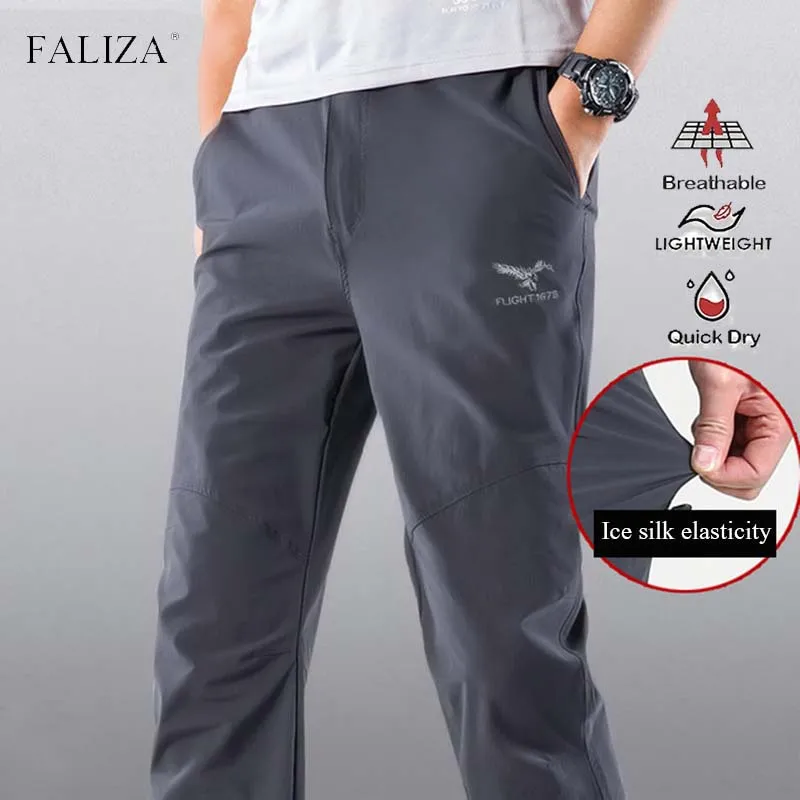 Top Trends: FALIZA Mens Stretch Pants Breathable Outdoor Summer Thin Quick Dry Trousers Fishing / Climbing / Camping / Trekking Hiking Pants PFN42 Shoppable Styles