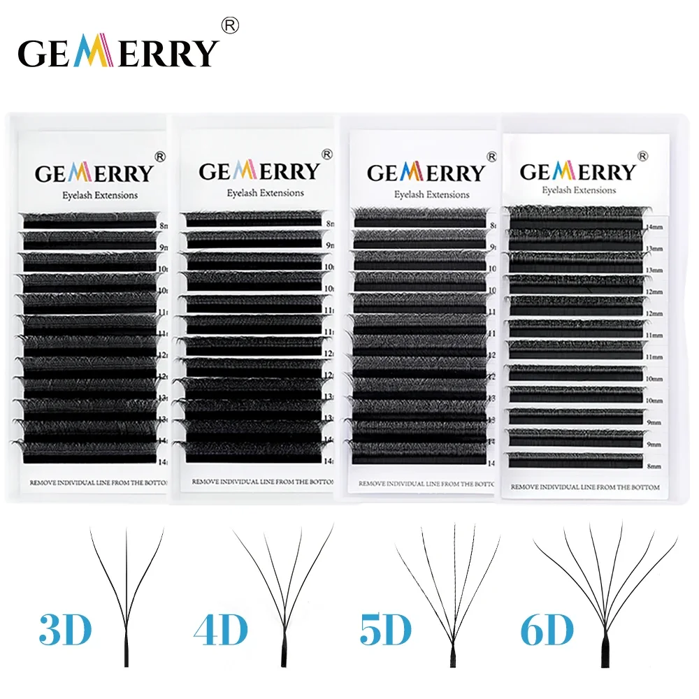 Top Trends: Gemerry 3D / 4D / 5D / 6D W Eyelash Extension Volume Premade 0.07mm D Curl Mix 814mm Faux Mink Matte Black Cluster W Shape Makeup Lash Shoppable Styles