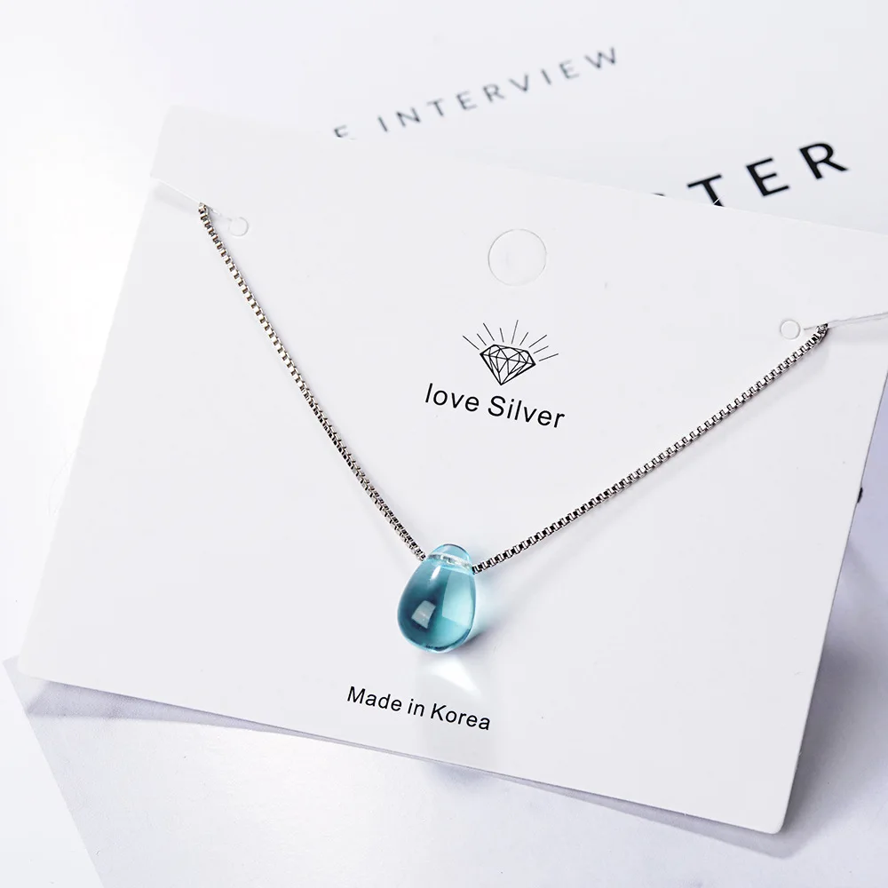 Top Trends: New In 925 Sterling Silver Blue Lucky Crystal Pendants Necklaces For Women Fashion Luxury Designer Jewelry GaaBou Shoppable Styles