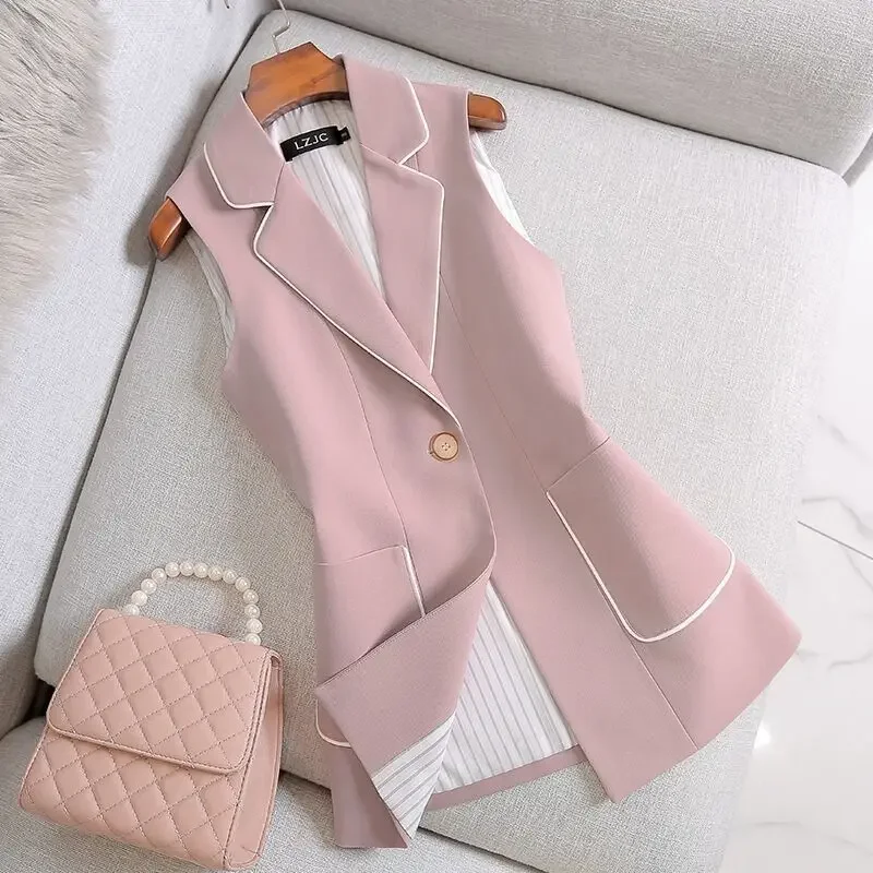 Top Trends: Fashion Korean Women&#039;s Vest Spring And Autumn Suit Vest Sleeveless Jacket Cardigan Slim Fit High Quality Office Clothing New Shoppable Styles