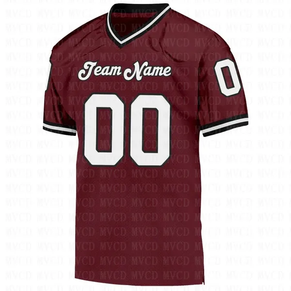 Top Trends: Custom Burgundy White-Black Mesh Authentic Throwback Football Football Short Sleeves Athletic Tee Shirts Unisex Top Streetwear Shoppable Styles - Image 3