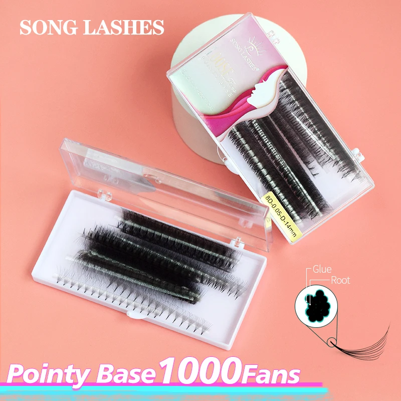 Top Trends: Song Lashes Fack Lashes Ultra Speed 3D 10D Promade Pointy Stem 1000Fans C D Curl Volume Nature Eyelash Extension Makeup Shoppable Styles