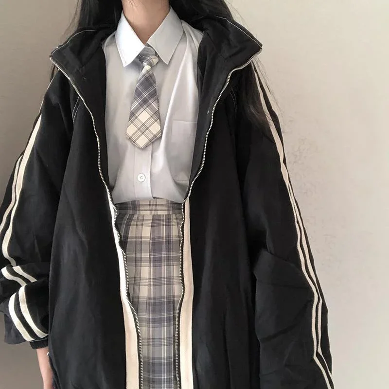 Top Trends: Deeptown Harajuku Fashion Jacket Women Oversized Korean Streetwear Preppy Style Vintage 2000s Aesthetic College Jackets Zipper Shoppable Styles