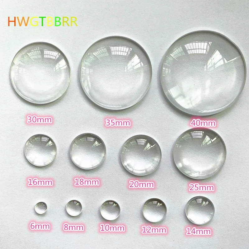 Top Trends: 6 / 8 / 10 / 12 / 14 / 16 / 18 / 20 / 25 / 30 / 35 / 40mm Flat Transparent Glass Round Cabochons Transparent Dome For DIY Jewelry Making Shoppable Styles