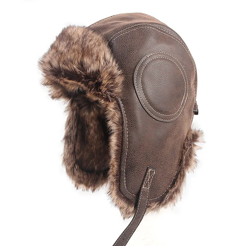 Top Trends: Hat Male Autumn And Winter Thunder Feng Hat Imitation Leather Outdoor Windproof Riding Hat Female Ear Protection Warm Pilot Hat Shoppable Styles