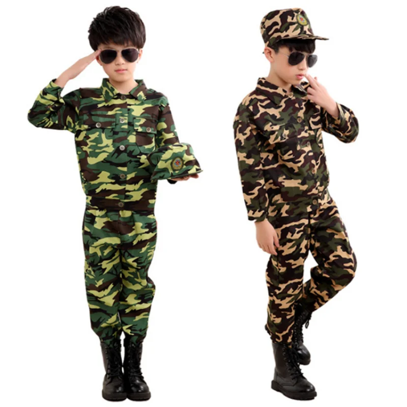 Top Trends: 2023special Forces Clothing Kids Army Military Scouting Combat Uniform Green Field Camouflage Costumes Coat Pants Hat 100-180CM Shoppable Styles