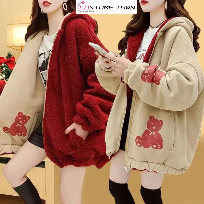 Top Trends: Wearing A Lamb Fleece Coat On Both Sides Women&#039;s Fashion Autumn And Winter Slouchy Style Plush Plus Thickened Cardigan Top Shoppable Styles