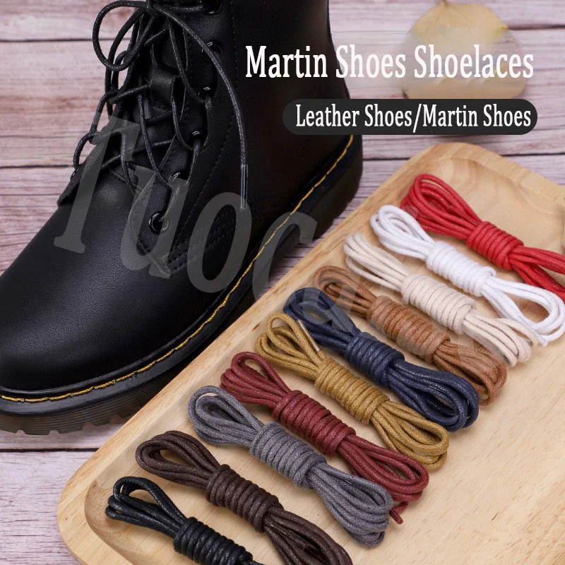 Top Trends: 1Pair Cotton Waxed Shoelaces Round Oxford Shoe Laces Boots Laces Waterproof Leather Shoelace Round Sports Running Rope Shoe Lace Shoppable Styles