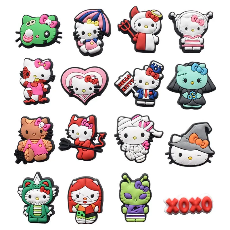 Top Trends: Hello Kitty Anime Sandals Accessories Shoe Buckle Novelty Cute Shoes Croc Charms PVC Decorations Wholesale Kids Girls X-mas Gift Shoppable Styles