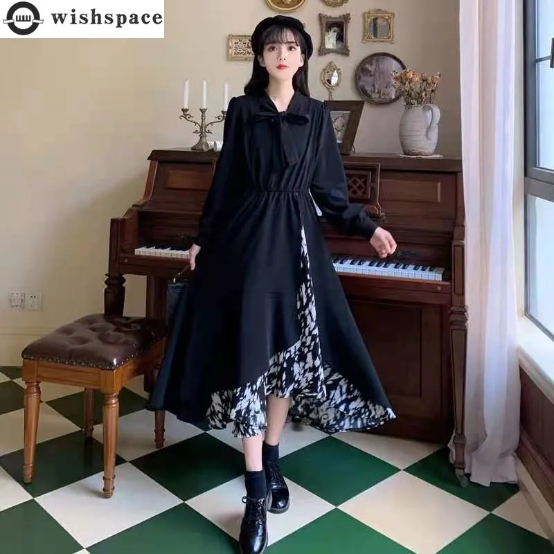 Top Trends: 2022 Spring And Autumn New Korean Fashion Casual Dress Women&#039;s Court Style French Stitching Elegant Women&#039;s Dress Shoppable Styles