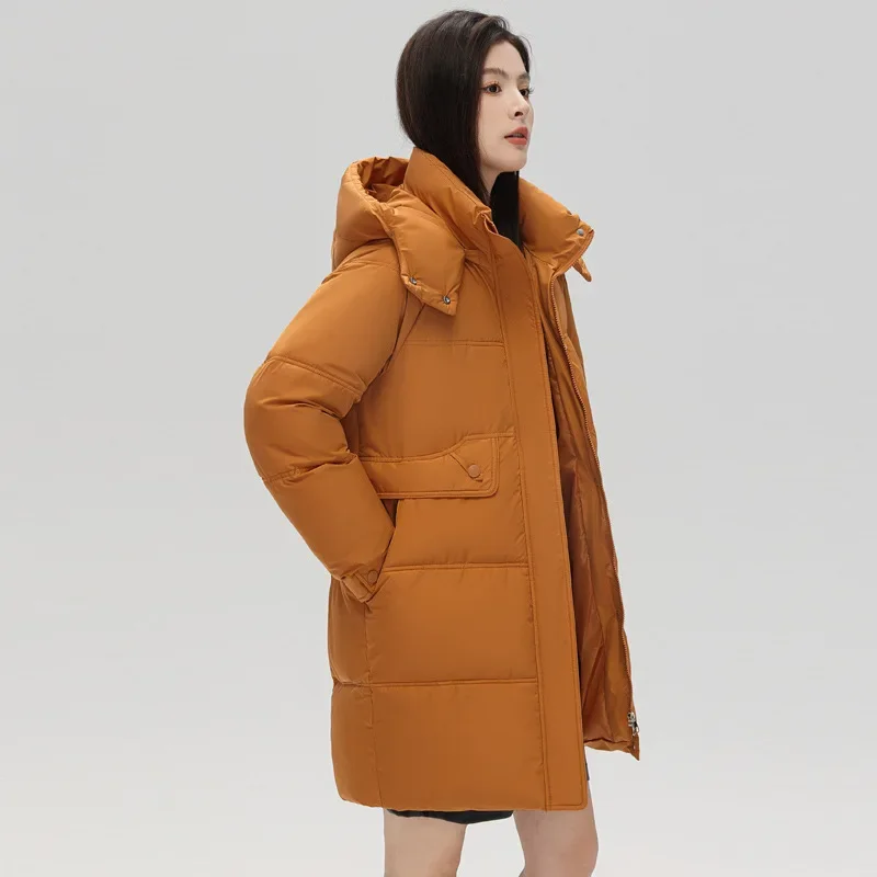 Top Trends: Oversize Winter Coat Women Mid-length Parka Thick Warm Cotton Puffer Jacket Plus Size Long Sleeve Overcoat Korean Loose Coats Shoppable Styles