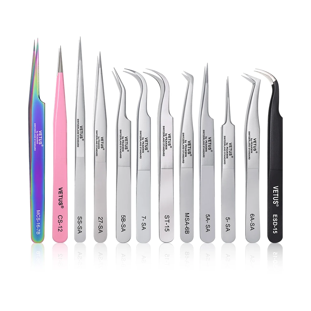 Top Trends: VETUS Eyelash Tweezers 3D Volume Eyelash Extension Fan Lash Eyebrow Tweezers Excellent Closure Makeup Tool Shoppable Styles