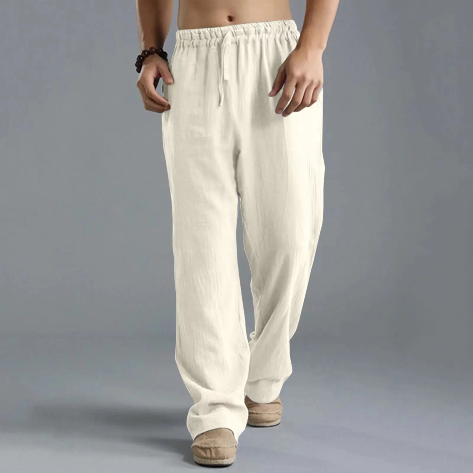 Top Trends: New Men's Casual Cotton Linen Pants Male Summer Large Size Breathable Solid Color Trousers Sports Fitness Streetwear S-5XL Shoppable Styles - Image 5