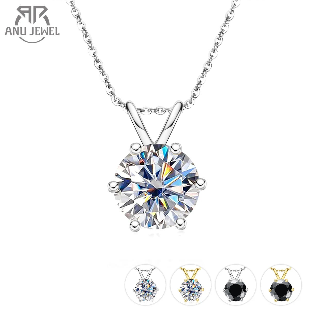 Top Trends: AnuJewel 1ct 3ct 5ct D Color Moissanite Diamond Top Quality 18K Gold Plated Pendant Necklace Fine Jewelry Gifts Wholesale Shoppable Styles