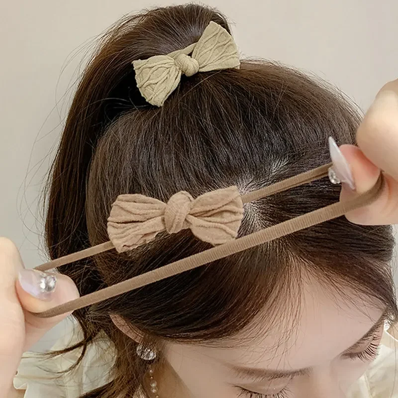 Top Trends: 1 / 10PCS Women Hair Band Girls Hair Ties Bows Nylon High Elastic Rubber Bands Scrunchies Elastique Headwear Hair Accessories Shoppable Styles - Image 4