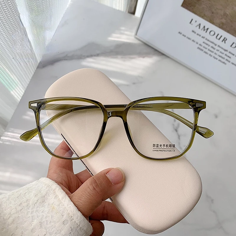 Top Trends: Anti Blue Light Myopia Glasses Women Oversized Computer Glasses Female Square Prescription Eyeglasses-1.0 -1.5 -2.0 -2.5 To -4.0 Shoppable Styles