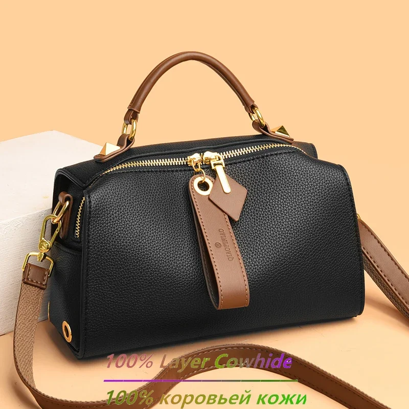 Top Trends: High Quality Solid Color Leather Shoulder Crossbody Bag For Women 2023 Luxury Women's Handbag Designer Female Messenger Tote Sac Shoppable Styles - Image 2