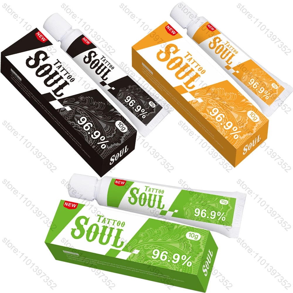 Top Trends: New 96.9%SOUL Yellow / Black / Green Tattoo Care Cream Before Permanent Makeup Body Eyebrow Lips Liners Tattoo Cream 10g Shoppable Styles