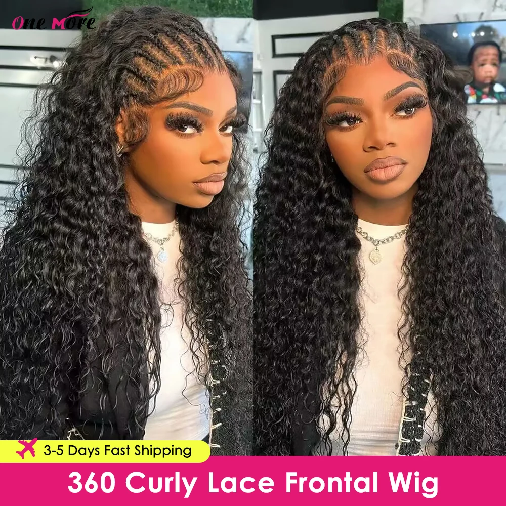 Top Trends: 360 Full Lace Wig Human Hair Pre Plucked Glueless Curly Human Hair Wig 30 32 Inch Deep Wave Frontal Wig 13x6 HD Lace Frontal Wig Shoppable Styles