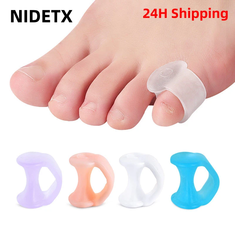 Top Trends: 2pcs=1pair Separator Finger Feet Care Protector Silicone Toe Orthopedic Products Bunion Corrector Hallux Valgus For Pedicure Shoppable Styles