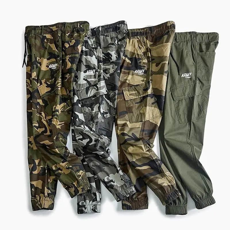 Top Trends: Military Summer Thin Men Camouflage Cargo Pants Koreon Vintage Fashion Male Clothing Slim Elastic Waist Sports Casual Trousers Shoppable Styles