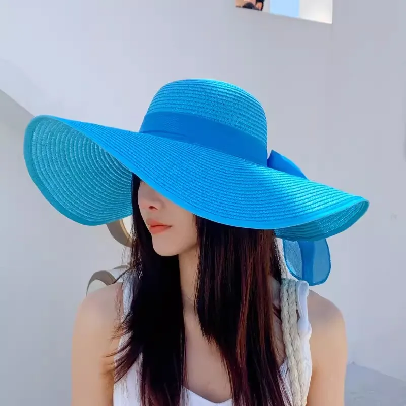 Top Trends: Summer Straw Hat Beach Korean Style Seaside Large Brim Outdoor Sun Protection Sun Hat Vacation Foldable Straw Hat 여름모자 모자 Shoppable Styles